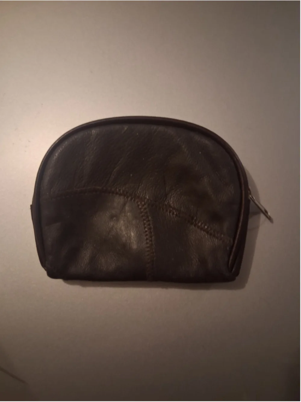 vintage Sharif patchwork zip pouch features a distinctive red crocodile-embossed
